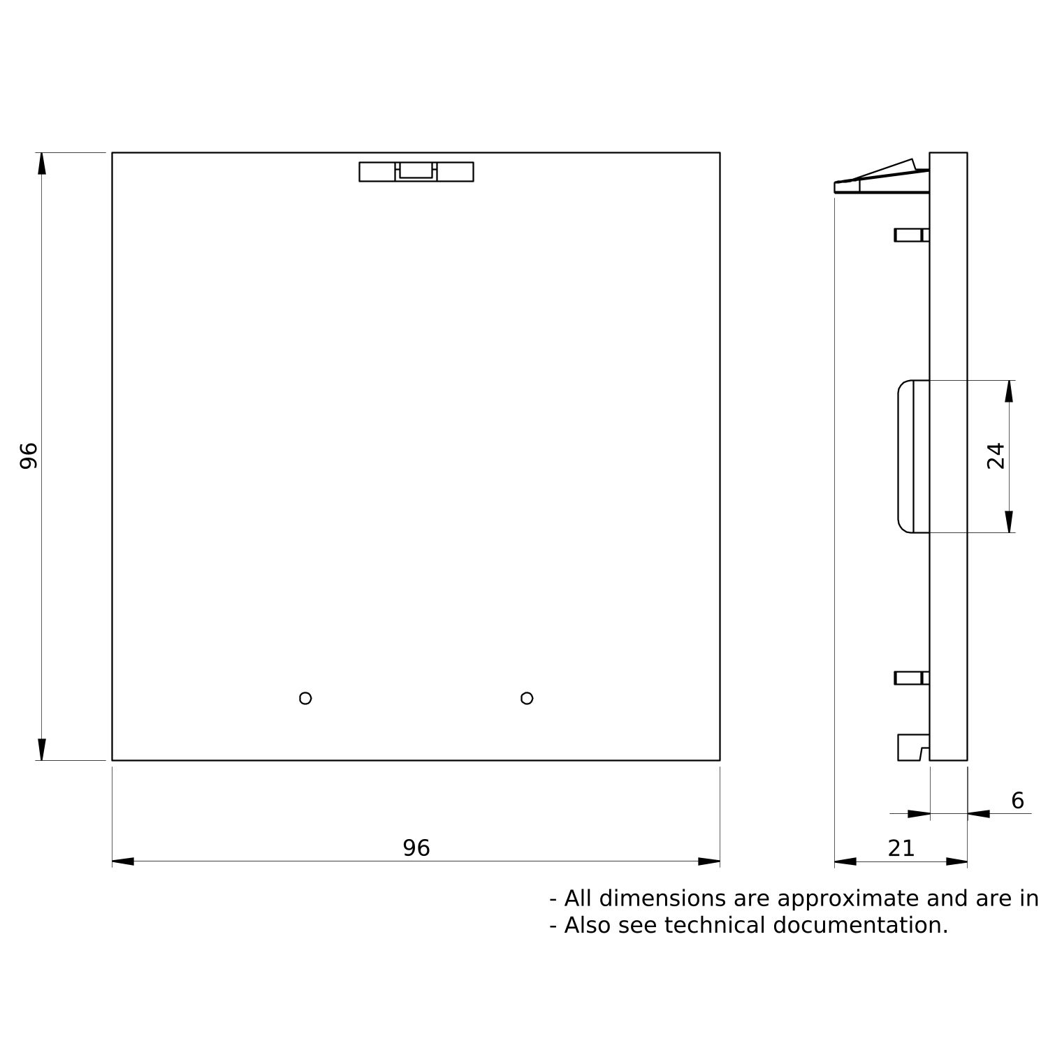 SUPPORT 96X96 METERING DEV/P-BUTTON FOR CUT-OUT FRONT PLATE 03911/03913 – Image 2 of 9
