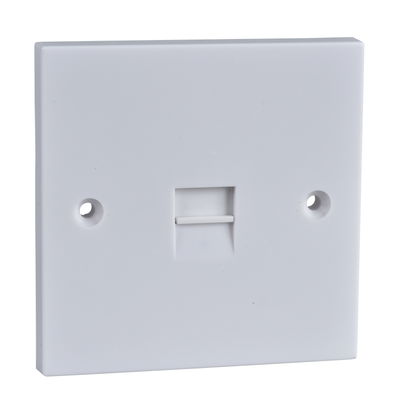 Exclusive Square edge white moulded - telephone socket - secondary - matt white