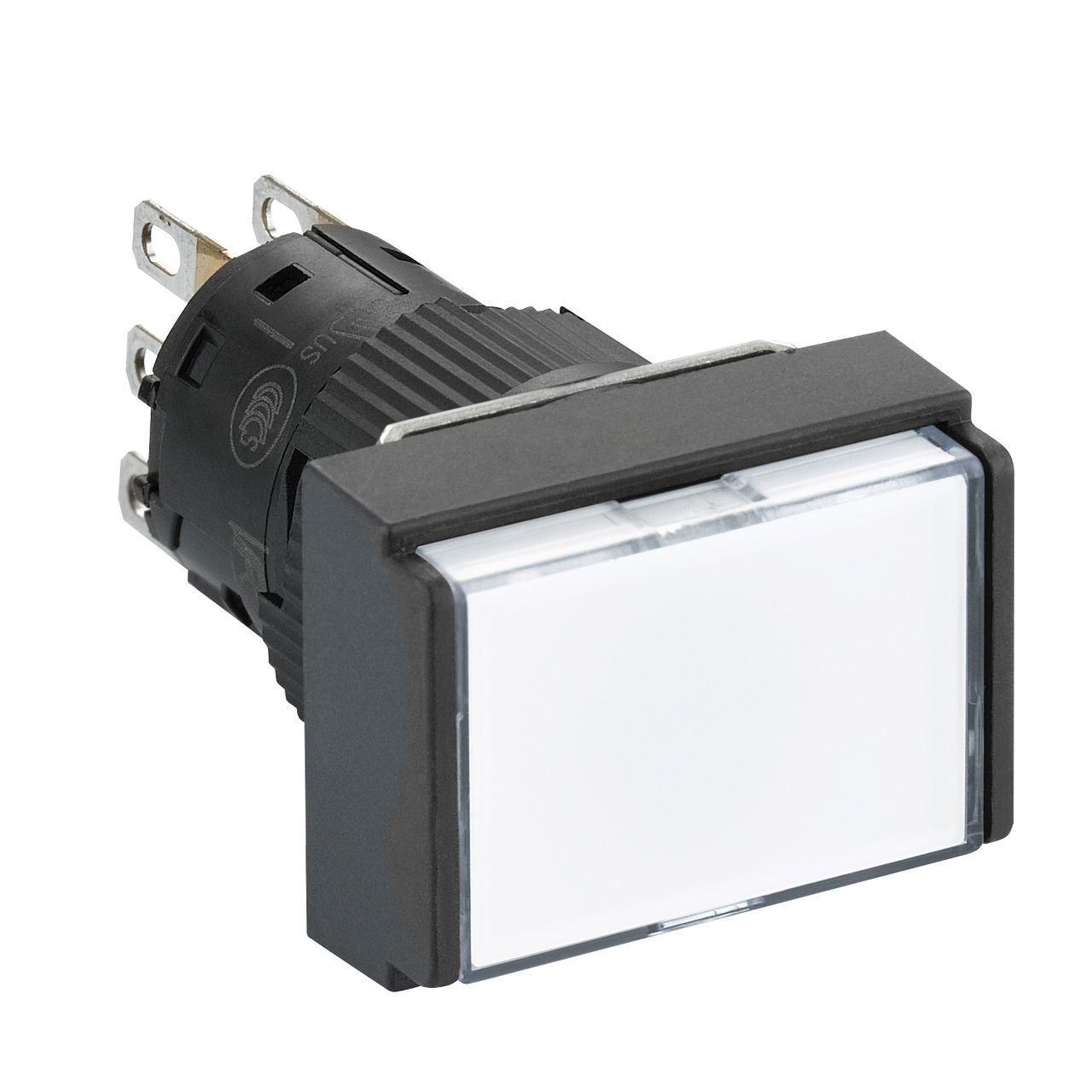 Rectangle white illuminated pushbutton Ø16-flush springreturn-24 VDCpolarised1CO