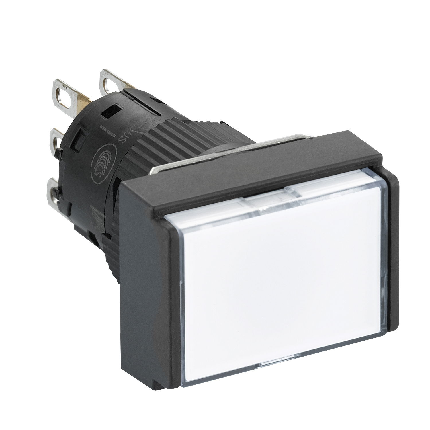 Rectangle white illuminated pushbutton Ø16-flush springreturn-24 VDCpolarised1CO
