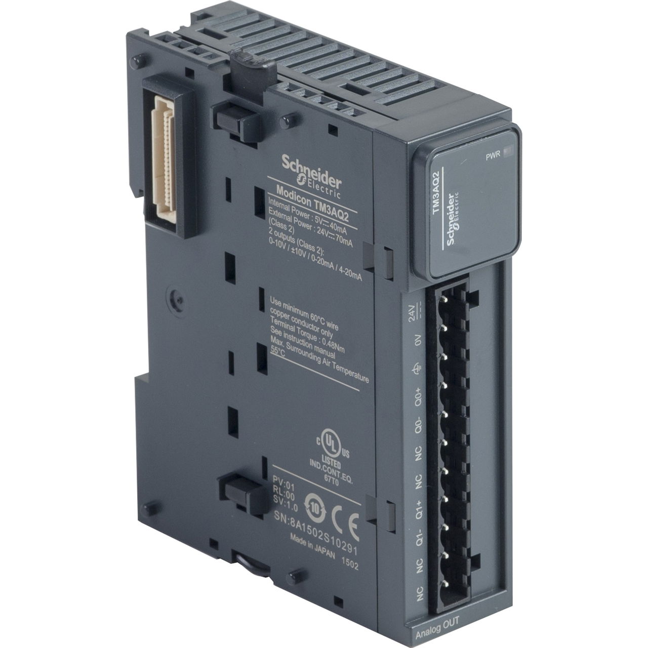 Modicon TM3 - 2 analog outputs (screw) 24Vdc