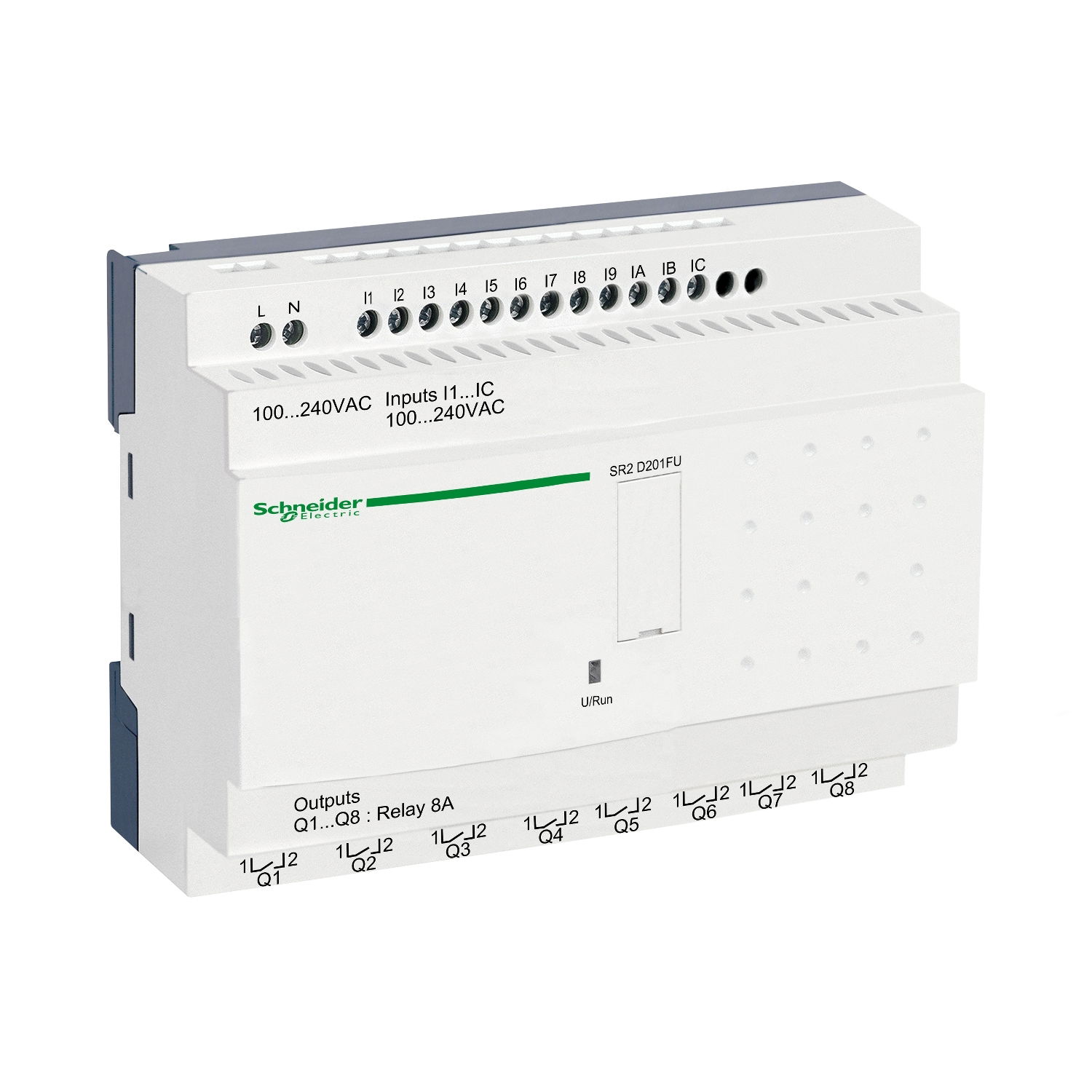 Compact smart relay Zelio Logic - 20 I O - 100..240 V AC - no clock - no display