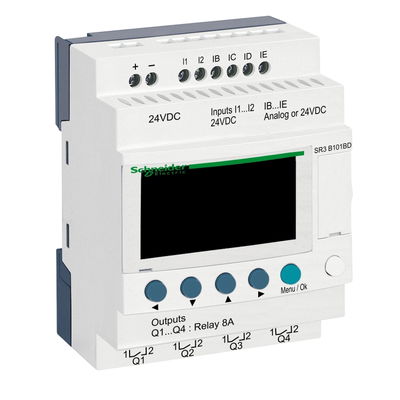 Modular smart relay Zelio Logic - 10 I O - 24 V DC - clock - display