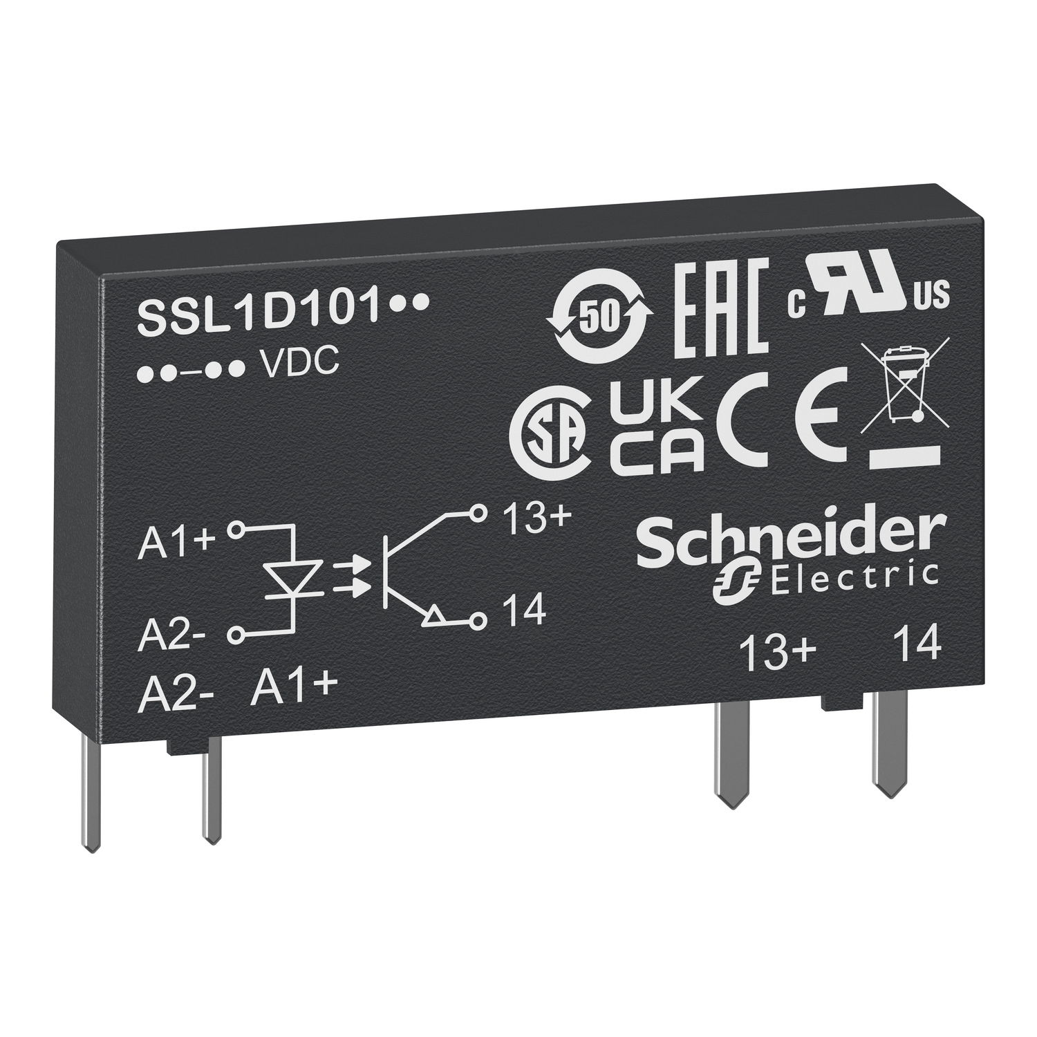 Solid state relay, 0.1 A, DC switching, input 16…30 V DC, output 1…48 V DC