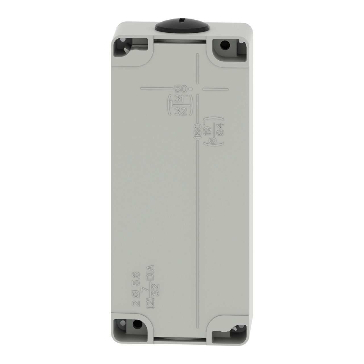 Harmony XAP, XB2 SL, Empty control station, zinc alloy, grey, M25, 4 cut-outs 22mm, 80 x 175 x 51,5 – Image 2 of 16