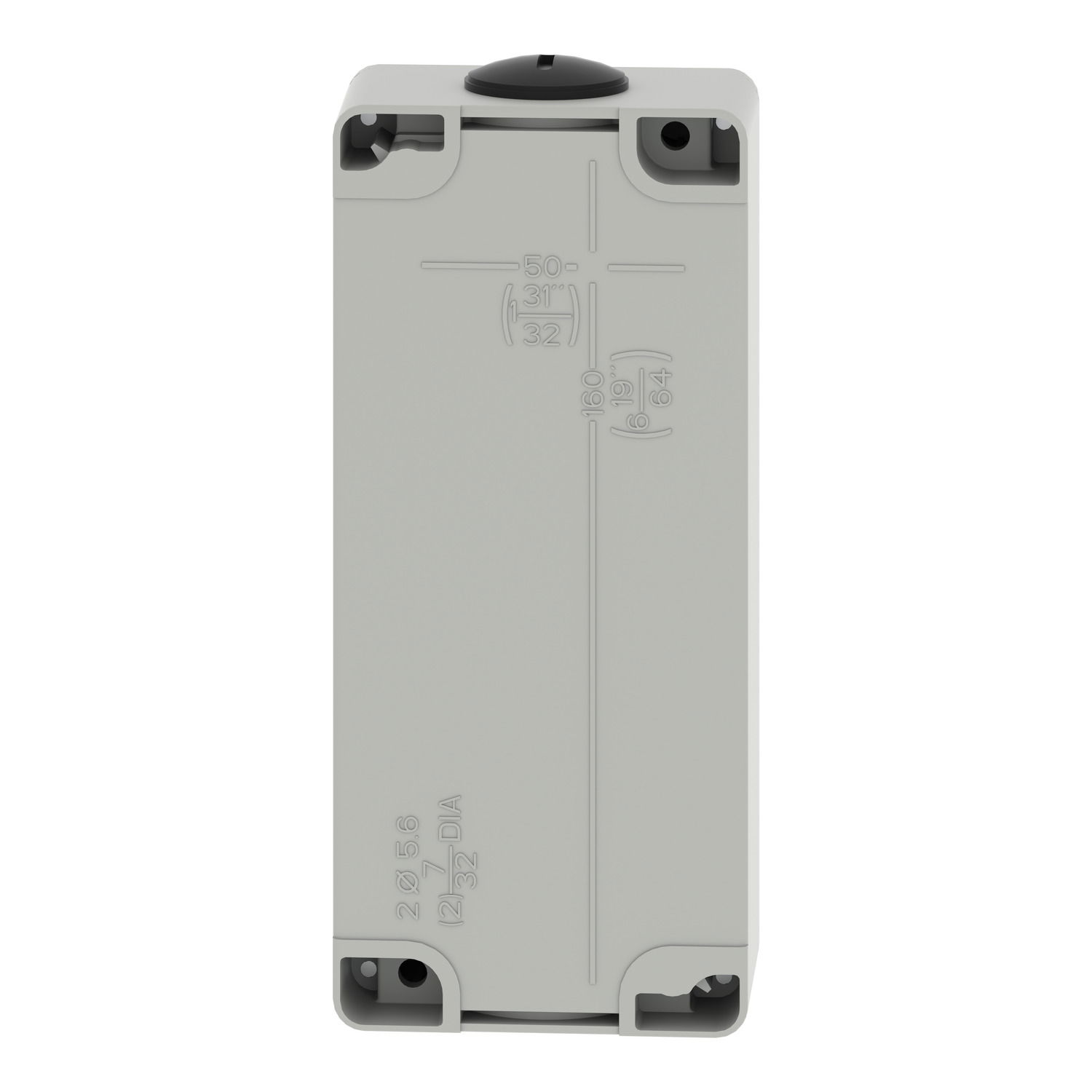 Harmony XAP, XB2 SL, Empty control station, zinc alloy, grey, M25, 4 cut-outs 22mm, 80 x 175 x 51,5 – Image 2 of 16