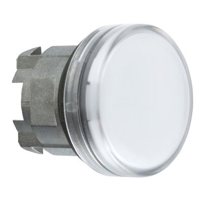 White pilot light head Ø22 with plain lens for BA9s bulb