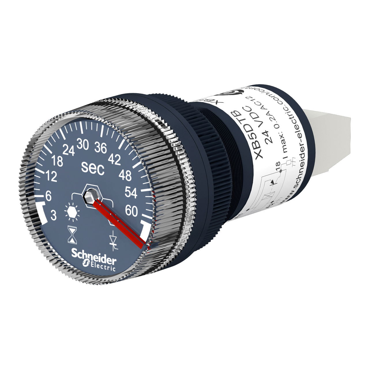 Harmony XB5, Panel mounted timer monofunction, plastic, Ø22, time delay 3...60 s, 100…240 V AC/DC – Image 4 of 10