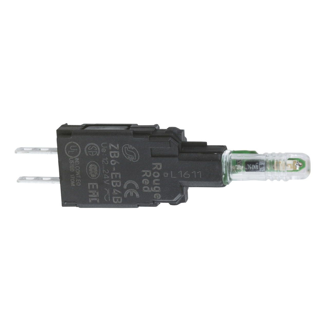 Yellow light block with body/fixing collar with integral LED 48...120V