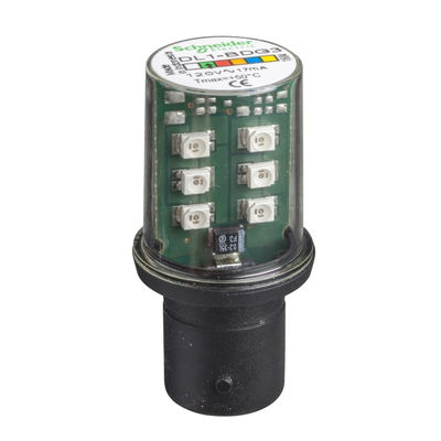 GREEN LED BA15D 120VAC