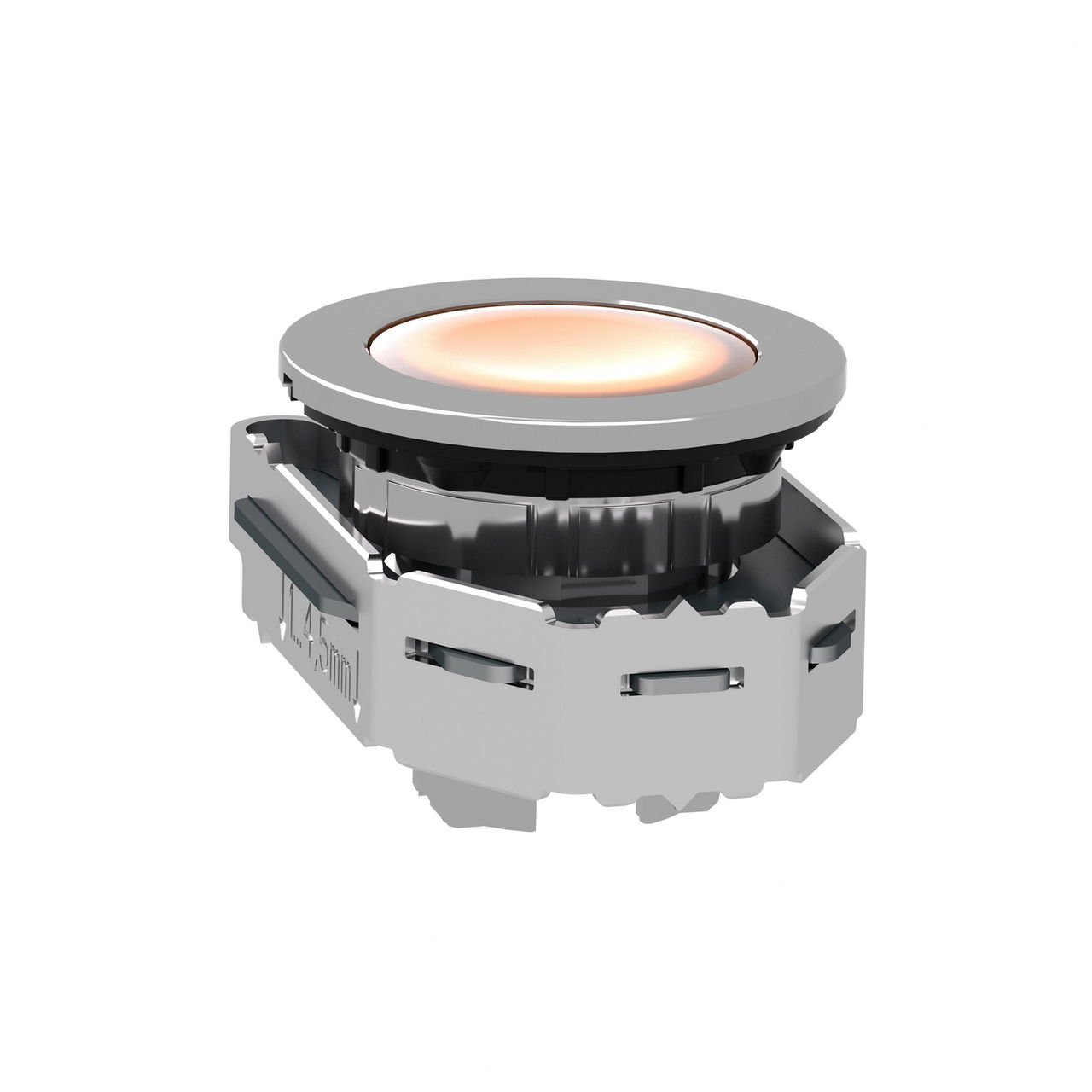 Head for pilot light, Harmony XB4, metal, orange flush mounted, 30mm, universal LED, plain lens – Image 3 of 12