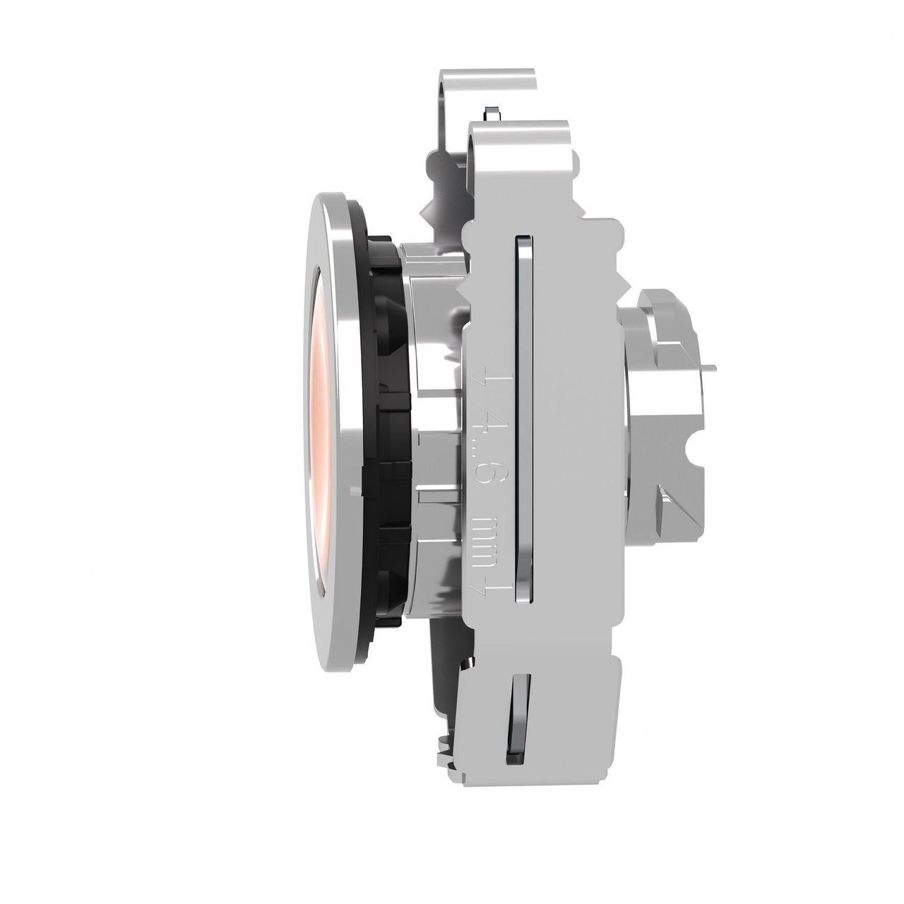 Head for pilot light, Harmony XB4, metal, orange flush mounted, 30mm, universal LED, plain lens – Image 7 of 12
