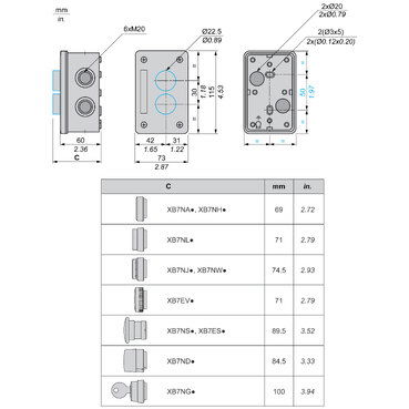 Control station XAL-E - white pushbutton 1 NO + black pusbutton 1 NO – Image 4 of 6