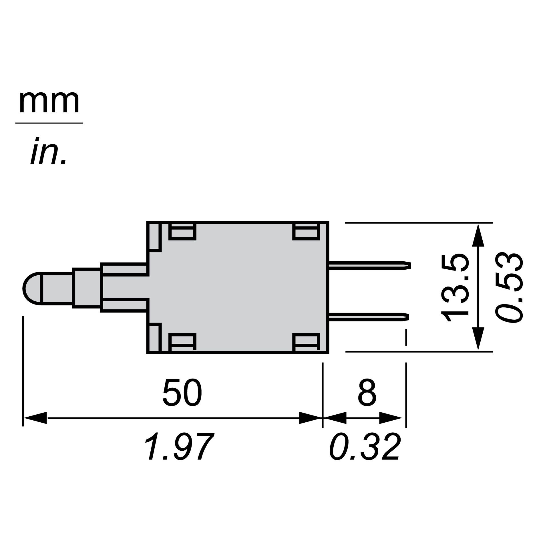 Yellow light block with body/fixing collar with integral LED 48...120V – Image 3 of 6