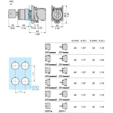 Key switch selector, metal, black, Ø22, key n°455, 2 positions, stay put, 1 NO – Image 10 of 13