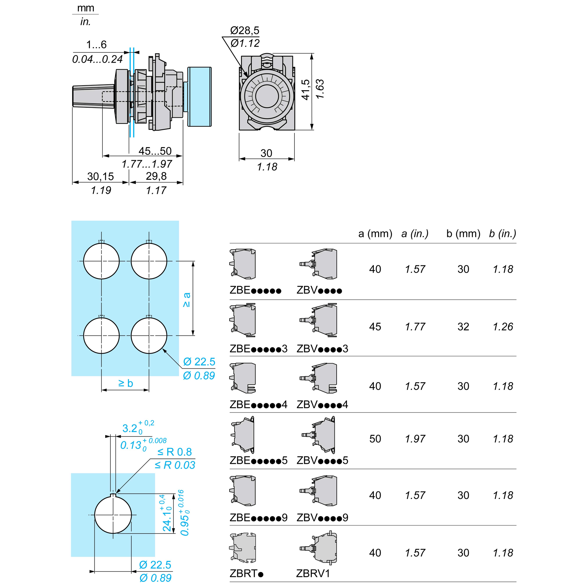 Harmony XB5, Potentiometer head, plastic,black, Ø22, for use with Ø 6 mm shaft – Image 13 of 13