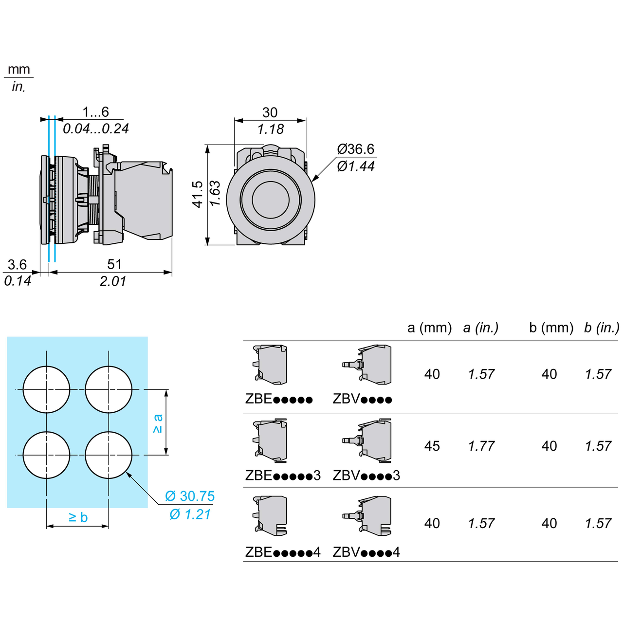 FLUSH MOUNTED BLACK FLUSH CAPS PUSHBUTTON WHITE MARKED ARROW 1NO SCREW CLAMP – Image 9 of 11