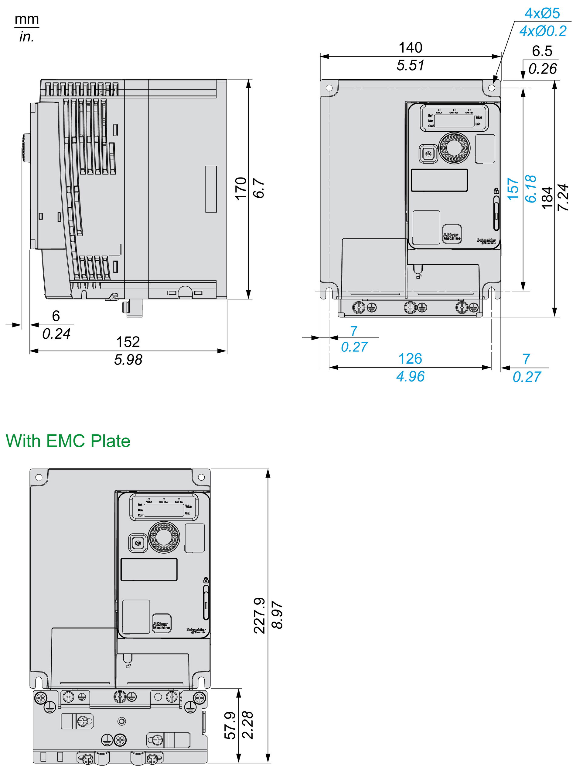 Variable speed drive, ATV320, 4 kW, 380…500 V, 3 phases, compact – Image 11 of 18