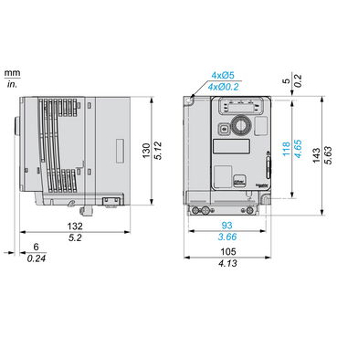 Variable speed drive, ATV320, 1.1 kW, 200…240 V, 3 phases, compact – Image 14 of 18