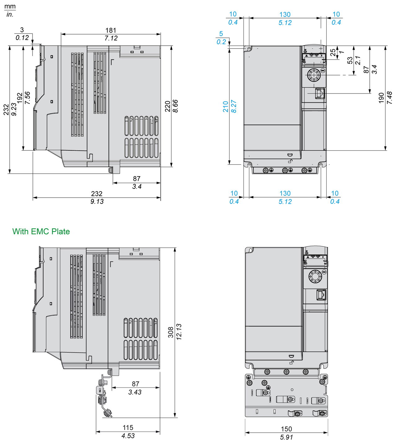 Variable speed drive, ATV320, 7.5 kW, 380…500 V, 3 phases, book – Image 11 of 14