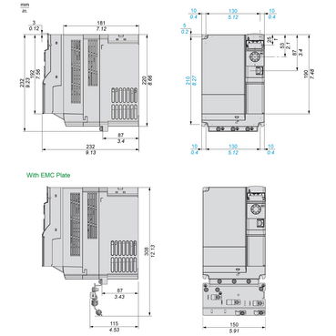 Variable speed drive, ATV320, 7.5 kW, 380…500 V, 3 phases, book – Image 6 of 14