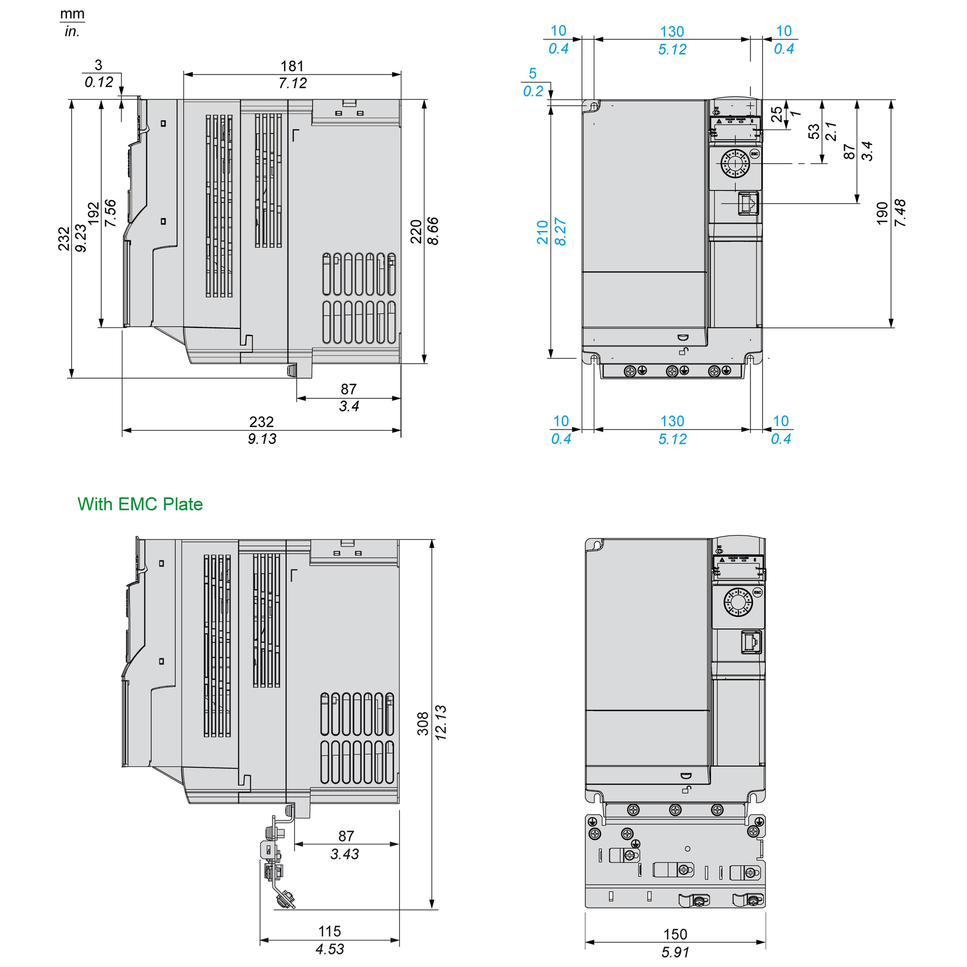 Variable speed drive, ATV320, 7.5 kW, 380…500 V, 3 phases, book – Image 5 of 14