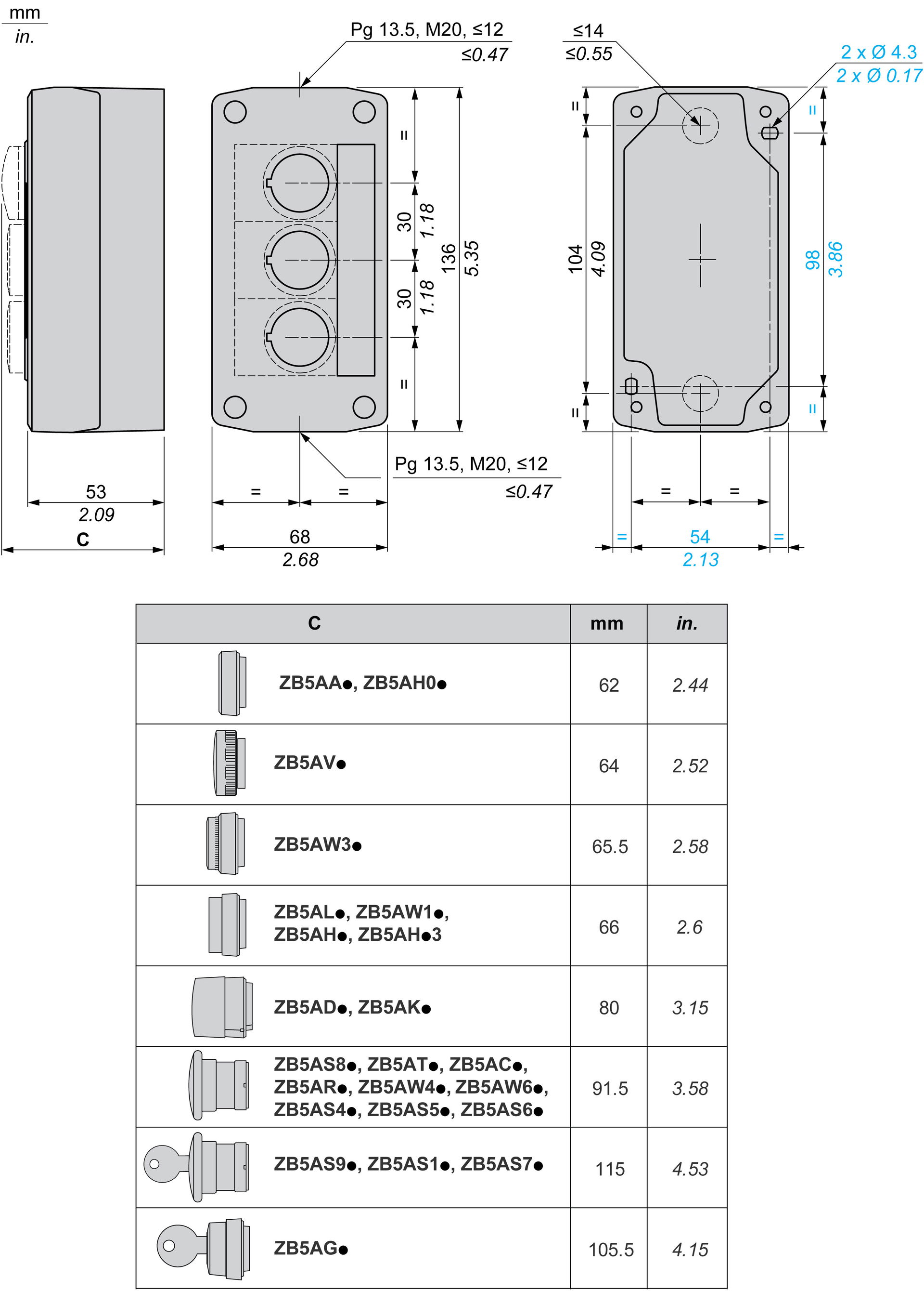 Dark grey station - white flush/red flush/black flush pushbuttons Ø22 – Image 3 of 10