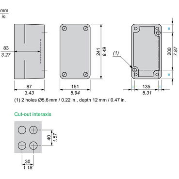 Empty control station - XAP-A - plastic - 16 openings in 4 columns – Image 9 of 10