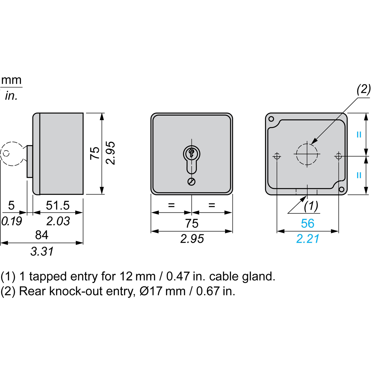 Vandal resistant surface mounted control station - XAP-S - lock – Image 12 of 16