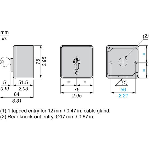 Vandal resistant surface mounted control station - XAP-S - lock – Image 14 of 16