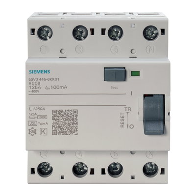 125A 100mA 4P Time Delay Type A 5SV3 RCCB