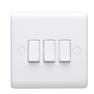 10AX 3 Gang 2 Way Plate Switch