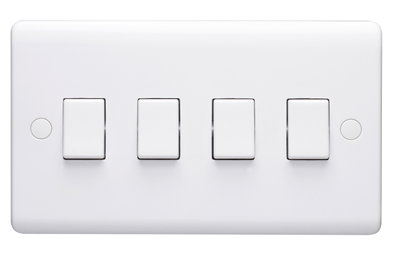 10AX 4 Gang 2 Way Plate Switch