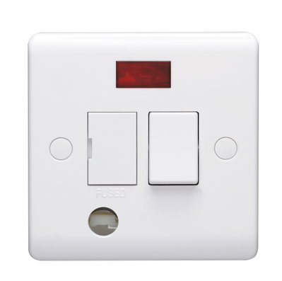 13A Double Pole Switched Fused Connection Unit With Neon Indicator With Flex Outlet