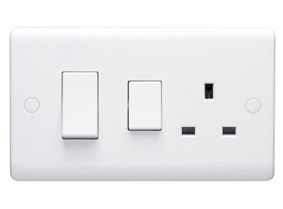 45A Cooker Control Unit With 13A 1 Gang Double Pole Switched Socket Outlet