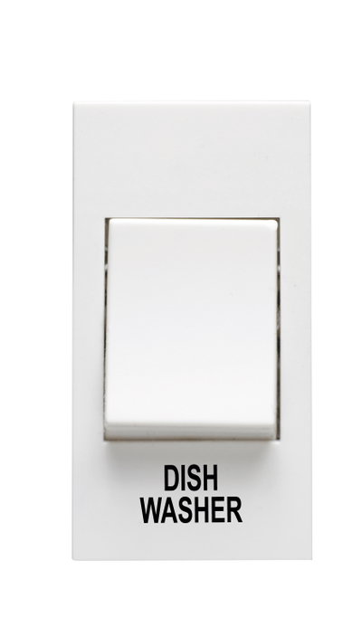 20A 1 Gang Double Pole Grid Switch Module Printed 'Dishwasher'