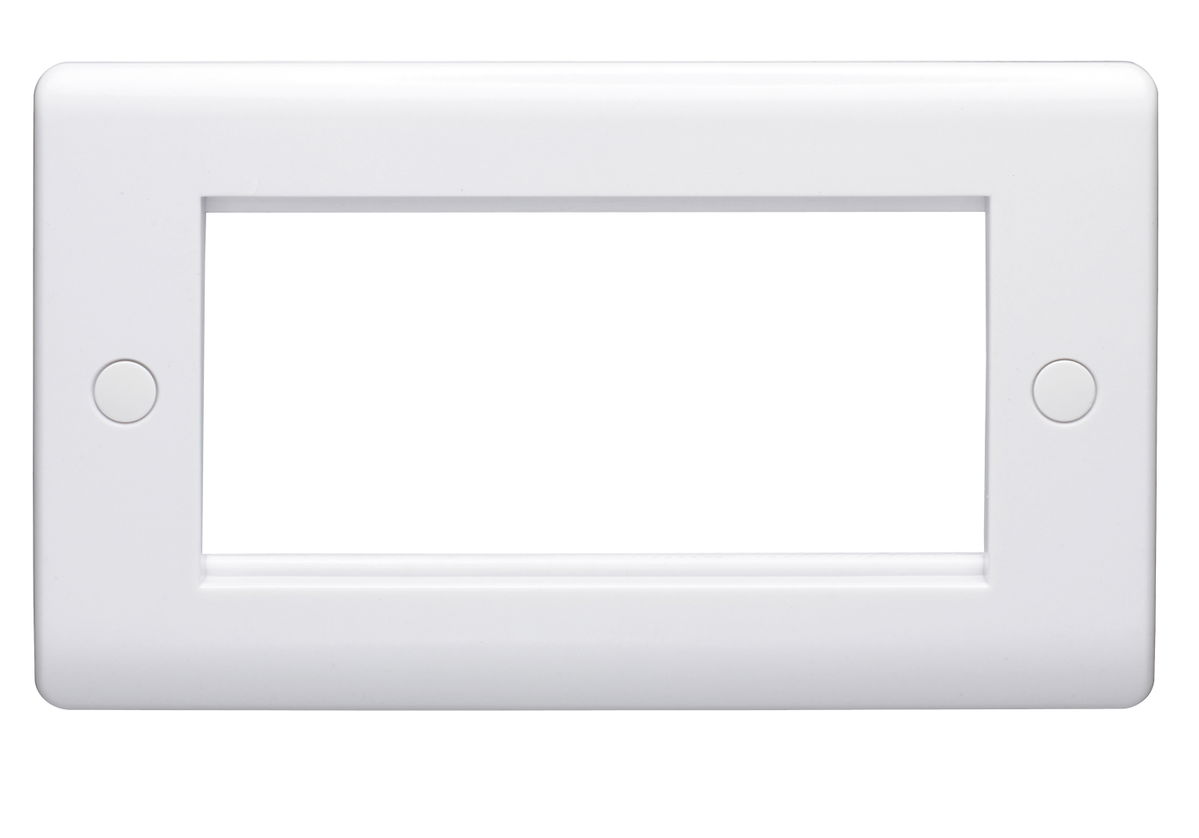 4 Gang Flush Moulded Grid Cover Plate
