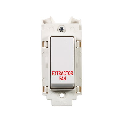 20A Double Pole Grid Switch Module Printed 'Extractor Fan'