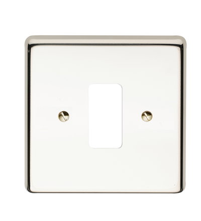 1 Gang Flush Plate Polished Steel Finish