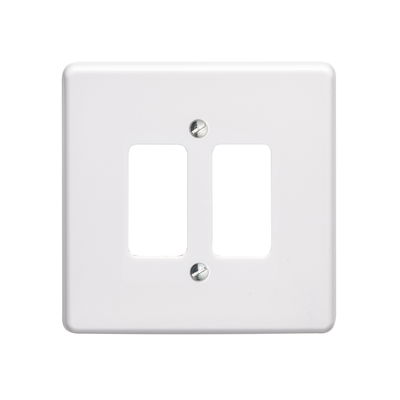 2 Gang Flush Moulded Grid Cover Plate