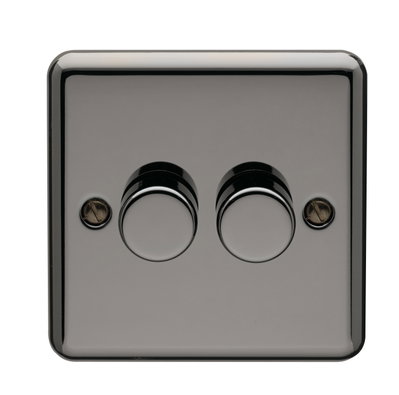 2 Gang 250 Watt Dimmer Black Nickel Finish