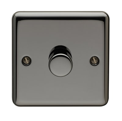 400W 1 Gang 2 Way Dimmer Plate Switch Black Nickel Finish