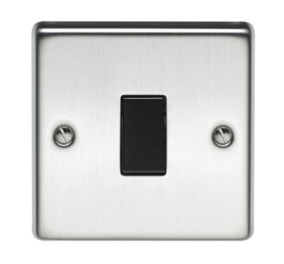 10AX 1 Gang 2 Way Single Pole Plate Switch Stainless Steel Finish