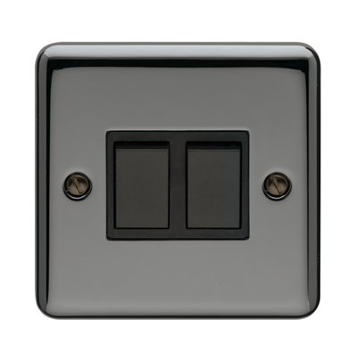 10AX 2 Gang 2 Way Switch Black Nickel Finish