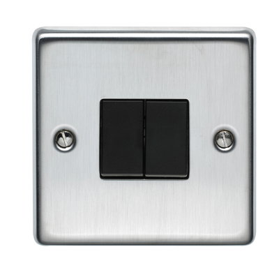 10AX 2 Gang 2 Way Switch Stainless Steel Finish