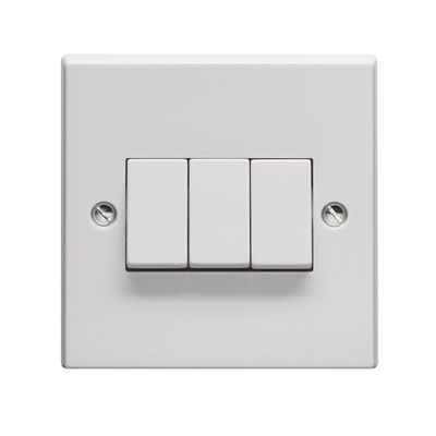 10AX 3 Gang 2 Way Plate Switch