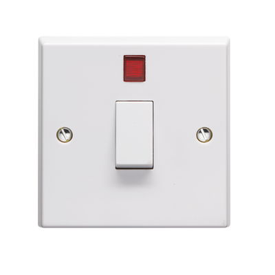 20A 1 Gang Double Pole Control Switch With Neon Indicator