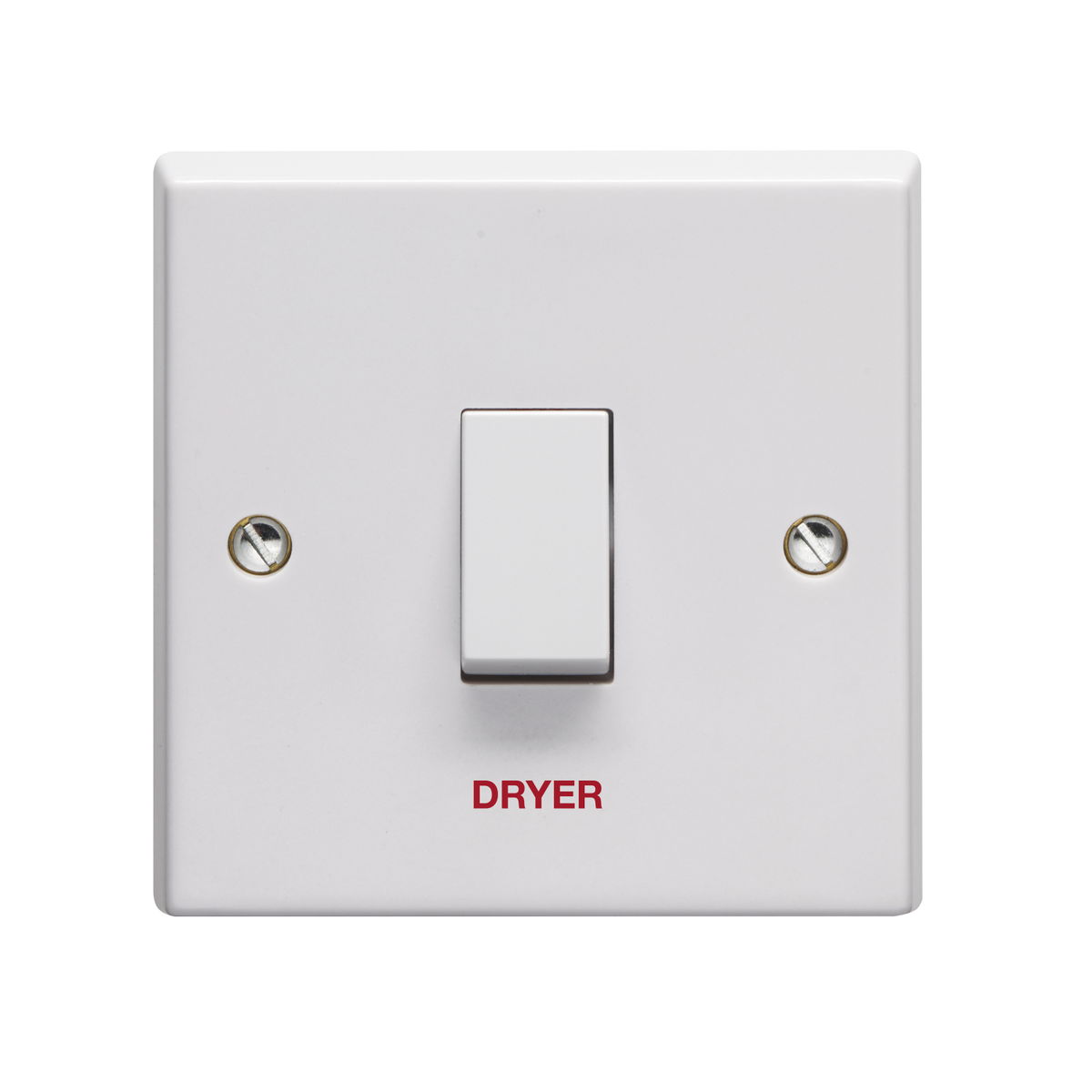 20A 1 Gang Double Pole Switch Printed 'Dryer'