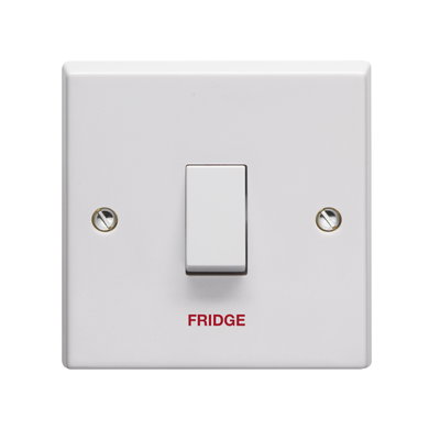 20A 1 Gang Double Pole Switch Printed 'Fridge'
