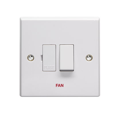 13A Double Pole Switched Fused Connection Unit Printed 'Fan'
